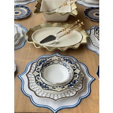 Rossev Yemek Takımı Blue Ring 38 Parça 6 Kişilik