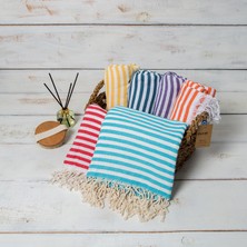 Kyver Akasya %100 Pamuk Plaj Havlusu, Hamam Peştamal, Banyo Havlusu, Misafir Havlusu, Havuz Havlusu, Spa Havlusu (90X190 Cm, Turkuaz)