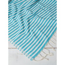 Kyver Akasya %100 Pamuk Plaj Havlusu, Hamam Peştamal, Banyo Havlusu, Misafir Havlusu, Havuz Havlusu, Spa Havlusu (90X190 Cm, Turkuaz)