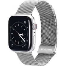 Polham Milano Loop Çelik Ultra Hafif Apple Watch 42-44-45MM Için Kordon Kayış, Paslanmaz Çelik Kayış