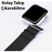 Polham Milano Loop Çelik Ultra Hafif Apple Watch 42-44-45MM Için Kordon Kayış, Paslanmaz Çelik Kayış