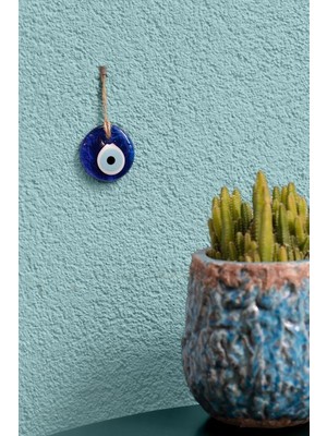Delikli Mavi Nazar Boncuğu Kötü Göz Kovucu 5 cm Ağaç Ev Bahçe Süsleme Araba Süsü