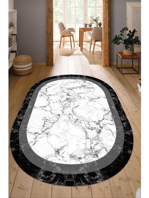 Dijital Baskılı Kaymaz Taban Yıkanabilir Oval Salon Halısı Mutfak Halısı Yolluk NDO-HT-809