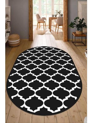 Napoli Home Dijital Baskılı Kaymaz Taban Yıkanabilir Oval Salon Halısı Mutfak Halısı Yolluk NDO-HS-178