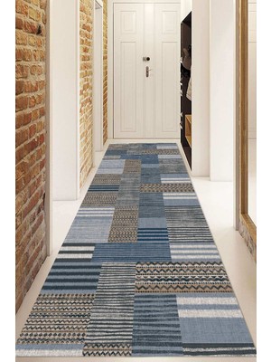 Napoli Home Dijital Baskılı Kaymaz Taban Yıkanabilir Modern Yolluk ve Koridor Halısı NDU-HT-177