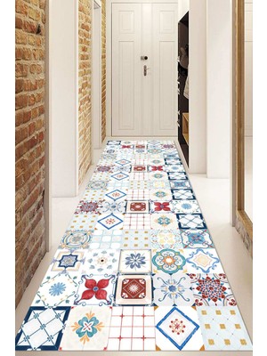 Dijital Baskılı Kaymaz Taban Yıkanabilir Modern Yolluk ve Koridor Halısı NDU-HS-536