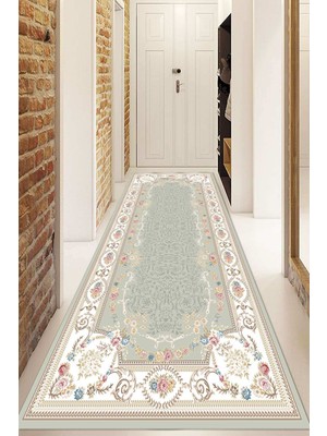 Dijital Baskılı Kaymaz Taban Yıkanabilir Modern Yolluk ve Koridor Halısı NDU-HK-173