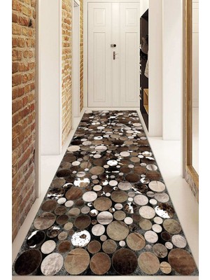 Dijital Baskılı Kaymaz Taban Yıkanabilir Modern Yolluk ve Koridor Halısı NDU-HS-453