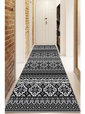 Dijital Baskılı Kaymaz Taban Yıkanabilir Modern Yolluk ve Koridor Halısı NDU-HT-216