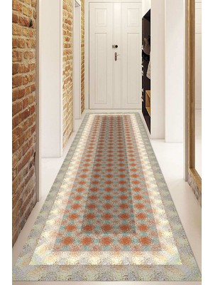 Dijital Baskılı Kaymaz Taban Yıkanabilir Modern Yolluk ve Koridor Halısı NDU-HS-258