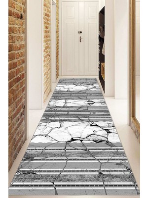 Dijital Baskılı Kaymaz Taban Yıkanabilir Modern Yolluk ve Koridor Halısı NDU-SD-321