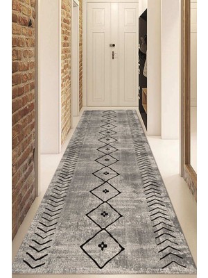 Dijital Baskılı Kaymaz Taban Yıkanabilir Modern Yolluk ve Koridor Halısı NDU-HT-962