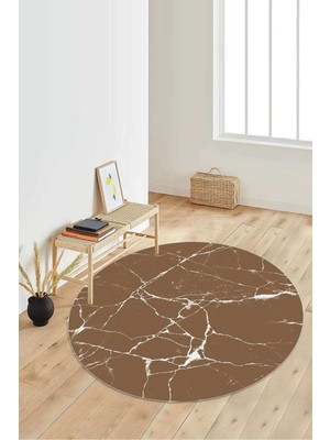Napoli Home Dijital Baskılı Kaymaz Taban Yıkanabilir Yuvarlak Salon Halısı Koridor Halısı Paspas NDY-HT-419
