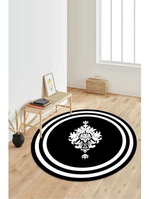 Napoli Home Dijital Baskılı Kaymaz Taban Yıkanabilir Yuvarlak Salon Halısı Koridor Halısı Paspas NDY-HT-816