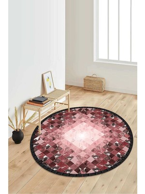 Napoli Home Dijital Baskılı Kaymaz Taban Yıkanabilir Yuvarlak Salon Halısı Koridor Halısı Paspas NDY-SD-1020