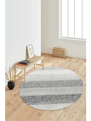 Napoli Home Dijital Baskılı Kaymaz Taban Yıkanabilir Yuvarlak Salon Halısı Koridor Halısı Paspas NDY-SD-1096