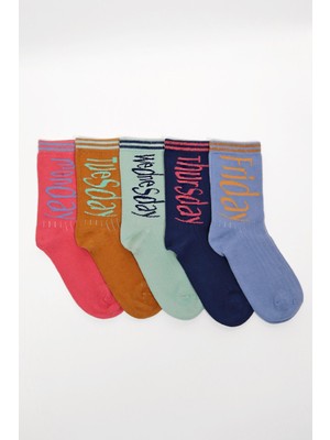 Katia & Bony 5 li Paket Weekdays Çocuk Soket Çorap Desenli
