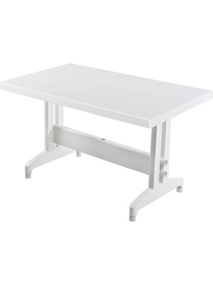 Papatya Prestige Masa Plastik Bahçe Masası Beyaz Dikdörtgen 80 cm x 140 cm