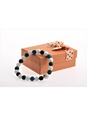 Safnaturel Sertifikalı Ay Taşı-Apatit Doğal Taş Bileklik 8 mm