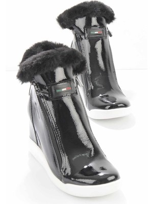 Bambi Siyah Rugan  Kadın Bot & Bootie K02628020608