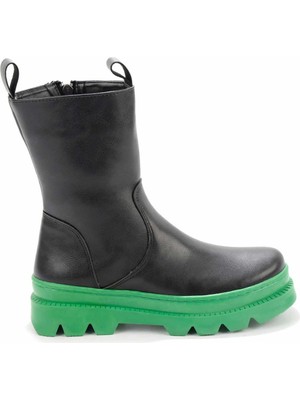 Bambi Mat Siyah Yeşil  Kadın Bot & Bootie K02891100409