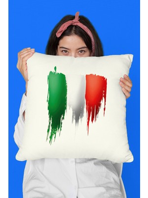 Tişört Fabrikası Italya Baskılı Beyaz Kırlent - Yastık Kılıfı