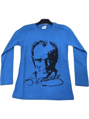 Nacar Çarşı Çocuk Uzun Kol Atatürk Baskılı 23 Nisan 29 Ekim 10 Kasım Gösteri Kostüm T-Shırt