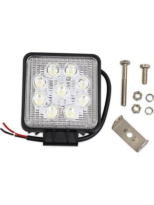 Superlight 9 LED Kare (1 Adet) İş Makinesi Çalışma Lambası Off Road KALIN KASALI