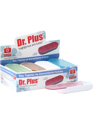 Dr. Plus Haftalık Ilaç Saklama ve Zamanlama Kutusu Dört Bölmeli Şeffaf. KUTU=12ADET