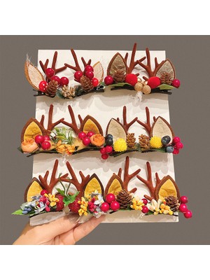 Kanxie Kar - Elk Noel Başlıklı Saç Tokası - Çok Renkli (Yurt Dışından)