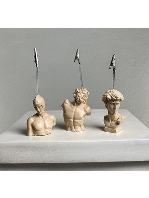 Oasis Decoration Krem Rengi Laocoon, Ares ve David Heykel Not Tutucu 3'lü Set