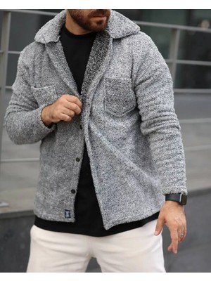 Extrafor Peluş Gömlek -Gri-