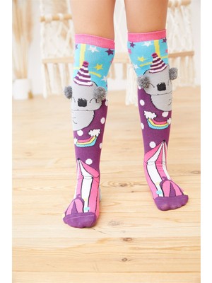 Katia & Bony Kız Çocuk Circus Koala Dizaltı Çorap Desenli