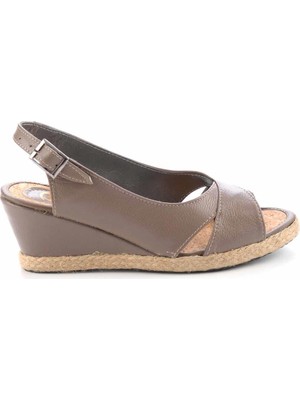 Bambi Vizon Leather Kadın Espadril 876