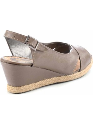 Bambi Vizon Leather Kadın Espadril 876