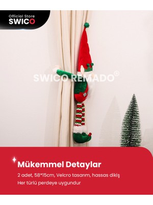 Swico Remado Yaratıcı Noel Perde Tokası 2 Adet (Yurt Dışından)