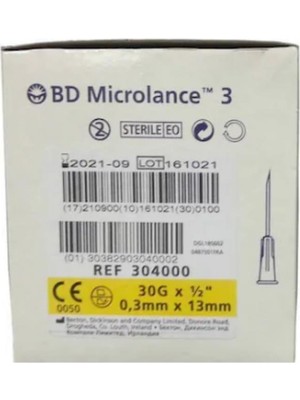 Muhtelif Bd Microlance Mezoterapi Iğnesi 30G 0.3X13MM REF:304000 - 100 Adet
