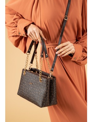 Just Polo 4 Bölmeli Iki Askılı Kadın El & Omuz Çantası ve Cüzdan Kombini 24X20CM 92181-MN