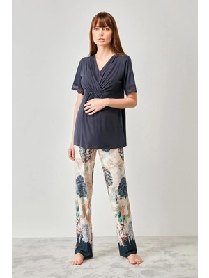 Catherine's Kadın Lohusa Pijama Takım 887 Rahat Kullanım ve Emzirme Özellikli