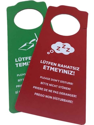 Private Label Pvc Çift Taraflı Kart Karton Rahatsız Etmeyin Odayı Temizleyiniz Otel Odası Kartı Kapı Askısı