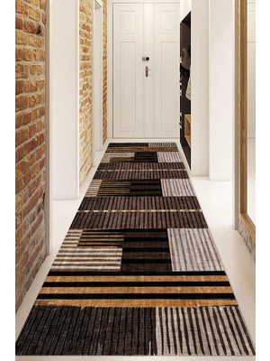 Napoli Home Dijital Baskılı Kaymaz Taban Yıkanabilir Modern Yolluk ve Koridor Halısı NDU-HT-927