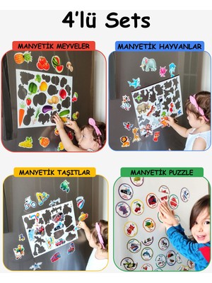 Schmülzer Buzdolabı Eğitici 4' Lü Set Manyetik Hayvanlar / Meyveler/taşıtlar/puzzel -  Bultak Şablon Eğitici