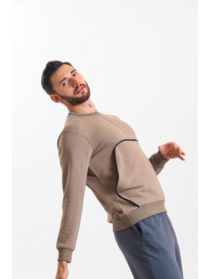 Pulur.co Kahverengi Kanguru Cepli Basic Sweatshirt