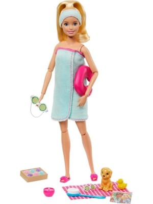 Barbie Wellness Spa Günü Bebekleri GJG55 Renkli Aksesuar Temalı Eğlenceli Oyun Seti