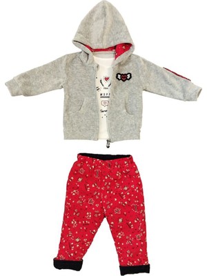 Bebepan Tiamo Kız Çocuk Tişört Sweatshirt Astarlı Pantolon Alt Üst Takım