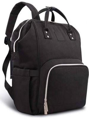 Happy Baby Anne Bebek Bakım Sırt Çantası Biberon Termoslu Sıvı Geçirmez Puset Askı Aparatlı Siyah