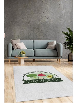 Homshtag Güçsüzler İçin Değil Dokuma Tabanlı Yıkanabilir Kaymaz Diyetisyen Halısı