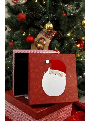 Gıpta Noel Baba Kare Hediye Kutusu 22070 No-6 25X25X12 cm