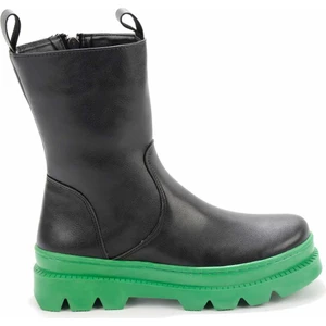Mat Siyah Yeşil  Kadın Bot & Bootie K02891100409