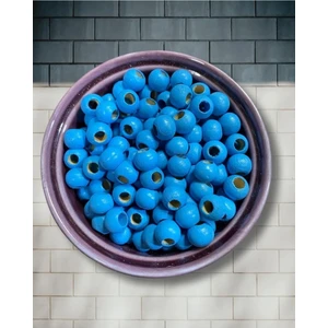 Flea Market 10 mm Bebek Mavi Ahşap Boncuk -200 Adet